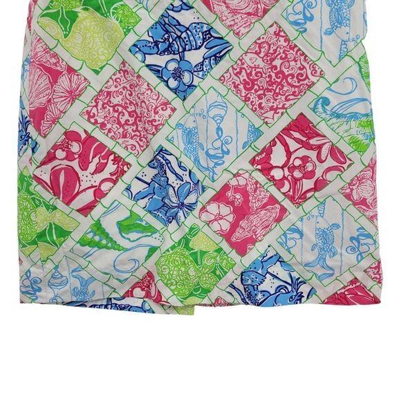 Lilly Pulitzer Jubilee Skirt 12 Multicolor Patch Print A-line Mini Vibrant Fish - Picture 7 of 12